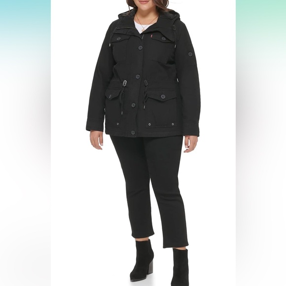 Levi’s light weight military jacket plus size black NWT - Picture 4 of 12